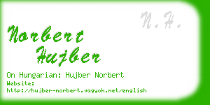 norbert hujber business card